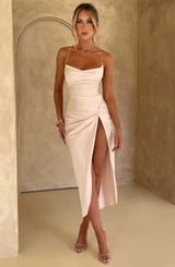 Jaida Midi Dress - Ivory Dress Babyboo Fashion Premium Exclusive Design