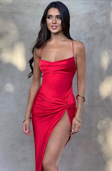 Jaida Midi Dress - Red Dress Babyboo Fashion Premium Exclusive Design