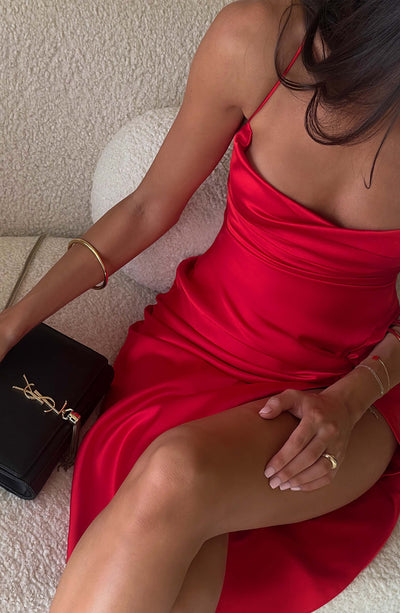 Jaida Midi Dress - Red Dress Babyboo Fashion Premium Exclusive Design
