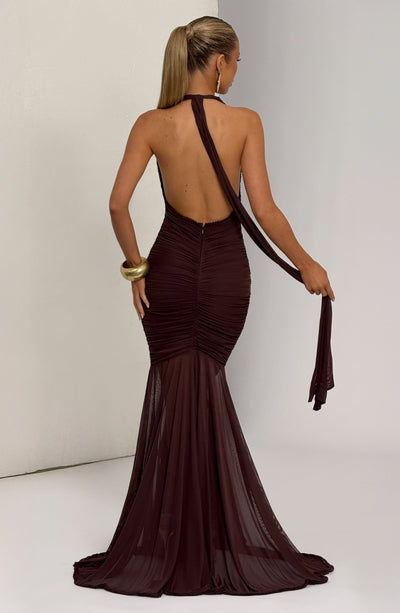 Brown Maxi Dress - Janessa Maxi Dress - Plum Brown | Babyboo Fashion Brown Maxi Dress - Janessa Maxi Dress - Plum Brown | Babyboo Fashion