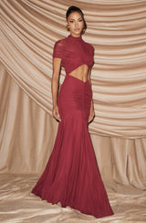 Jaya Maxi Dress - Burgundy Dress Babyboo Fashion Premium Exclusive Design