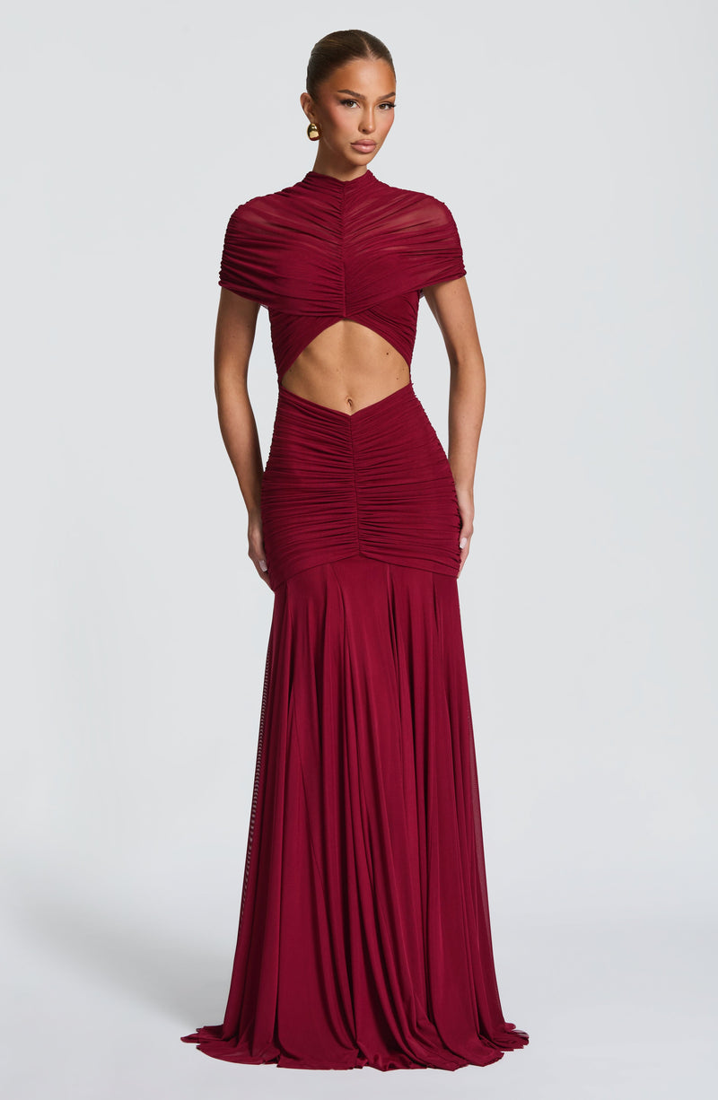 Burgundy Maxi Dress - Jaya Maxi Dress by Babyboo Fashion Burgundy Maxi Dress - Jaya Maxi Dress by Babyboo Fashion