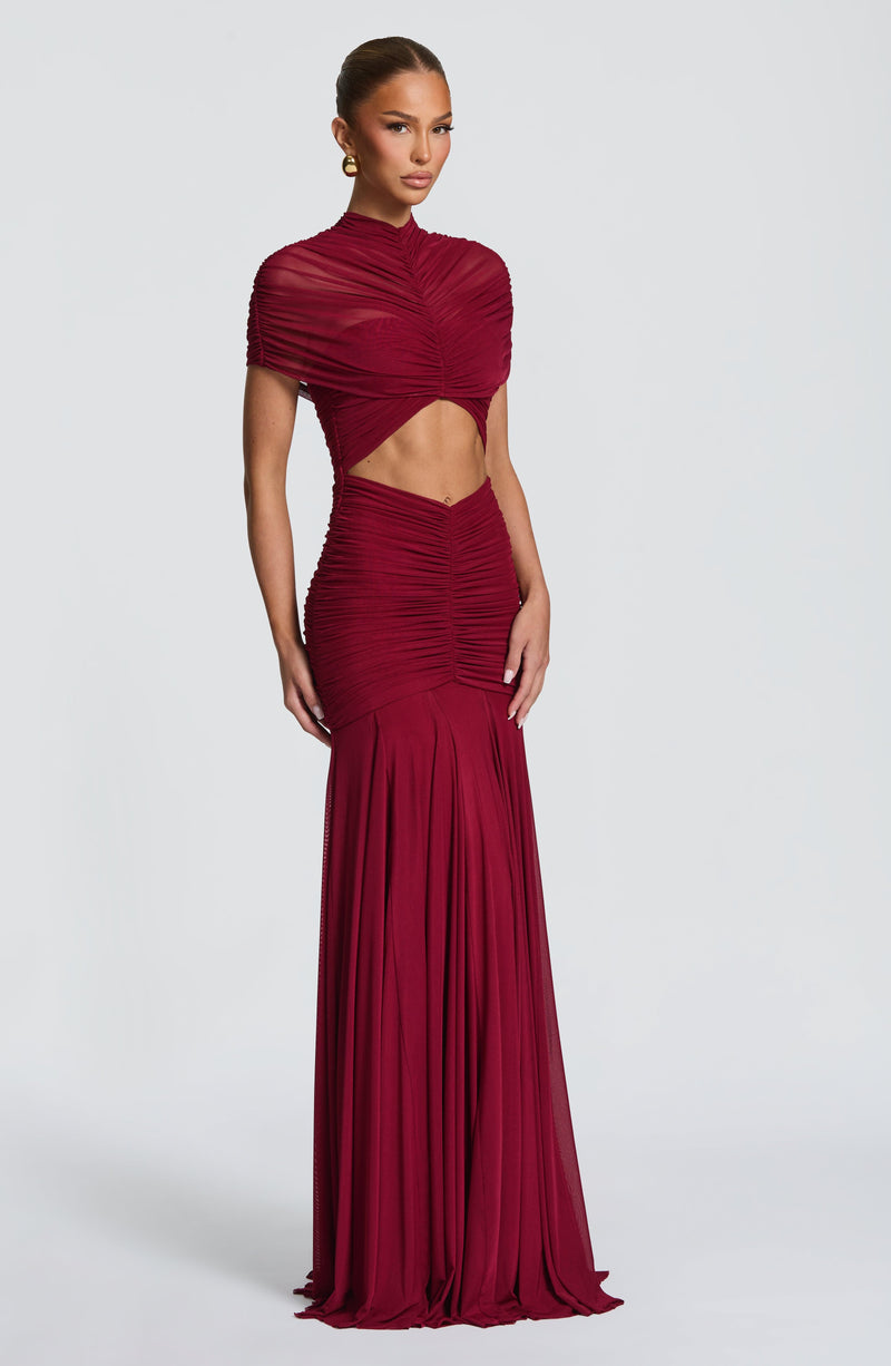 princess polly baby blue dress Mermaid Burgundy Prom Dress Party Dress with Corset Back PSK160 US16 / Burgundy main image 1