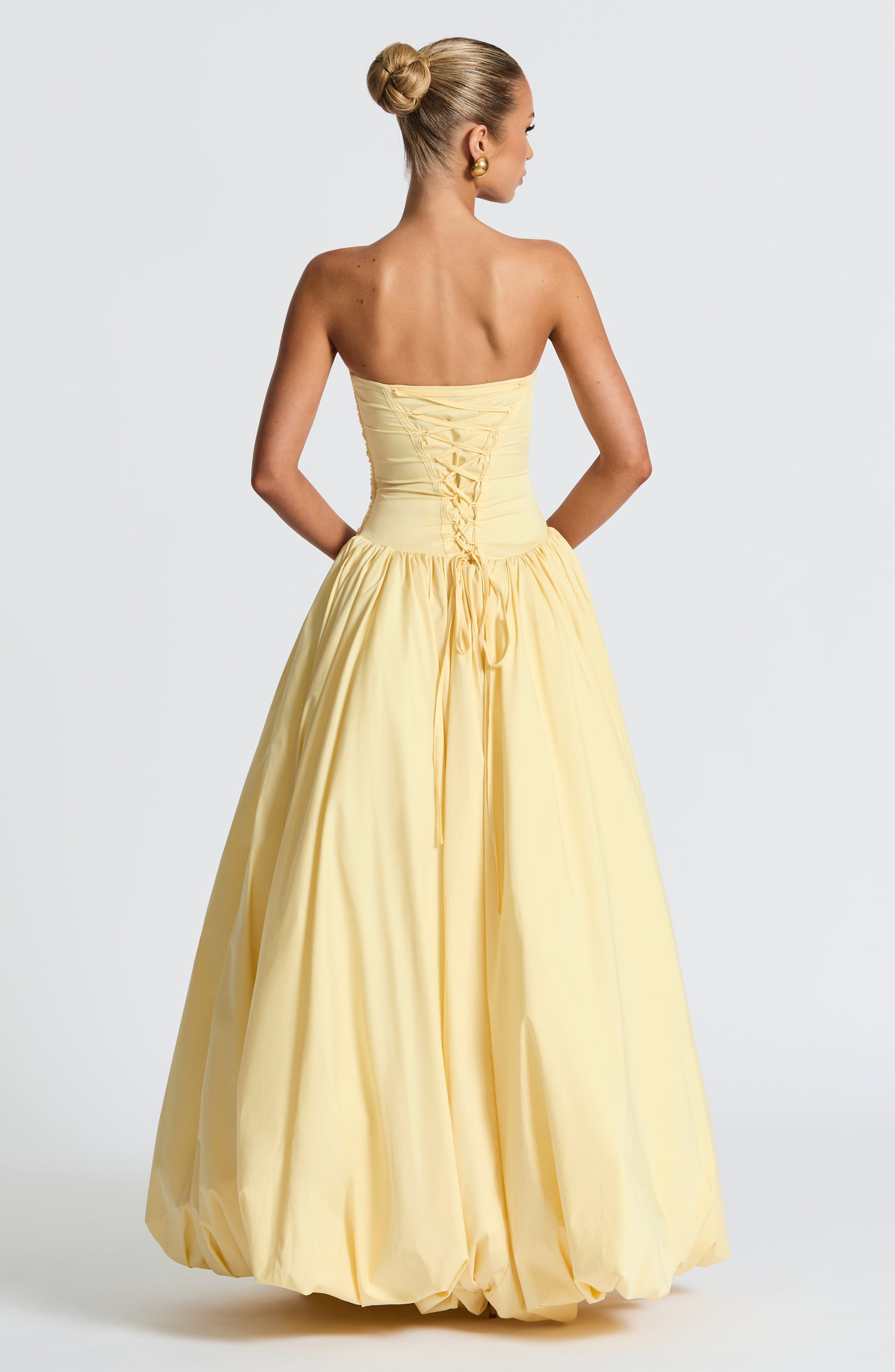 Claribel Lace Bust Maxi Dress Lemon main image 1