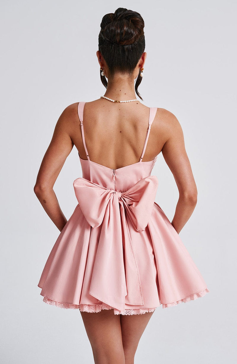 pink mini dress with bow Josie Mini Dress