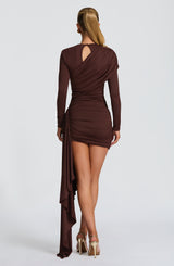 Jovanna Mini Dress - Plum Brown Dress Babyboo Fashion Premium Exclusive Design