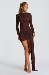 Jovanna Mini Dress - Plum Brown Dress Babyboo Fashion Premium Exclusive Design