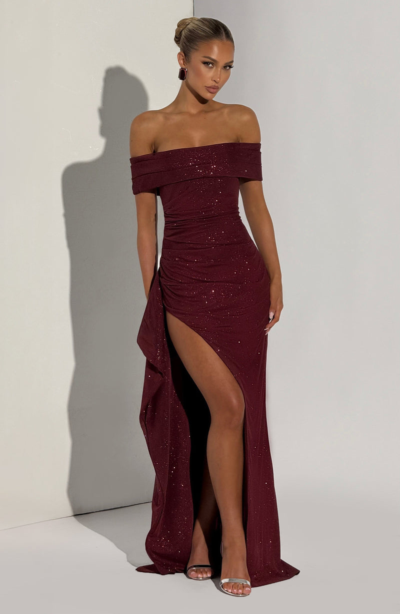 Joyce Maxi Dress - Wine Sparkle Dress Babyboo Fashion Premium Exclusive Design