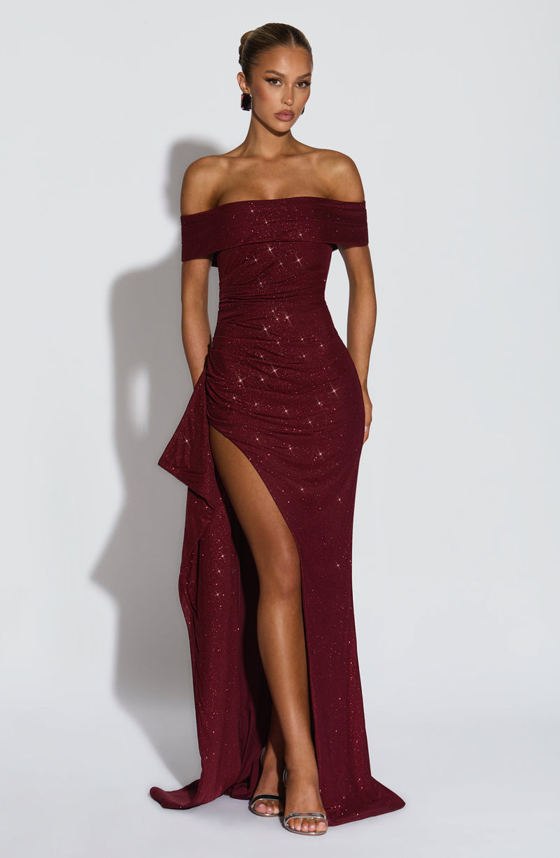 Joyce Maxi Dress - Wine Sparkle Dress Babyboo Fashion Premium Exclusive Design