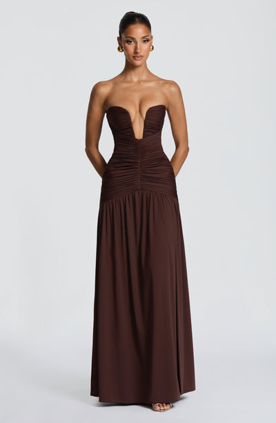 Junia Maxi Dress - Plum Brown Junia Maxi Dress - Plum Brown