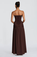 Junia Maxi Dress - Plum Brown Dress Babyboo Fashion Premium Exclusive Design