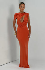 Kalina Maxi Dress - Burnt Orange Dress Babyboo Fashion Premium Exclusive Design