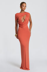 Kalina Maxi Dress - Burnt Orange Dress Babyboo Fashion Premium Exclusive Design