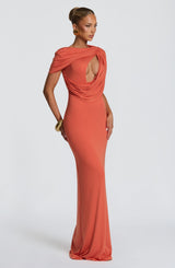Kalina Maxi Dress - Burnt Orange Dress Babyboo Fashion Premium Exclusive Design