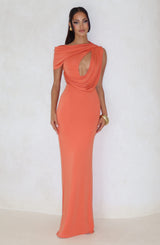 Kalina Maxi Dress - Burnt Orange Dress Babyboo Fashion Premium Exclusive Design