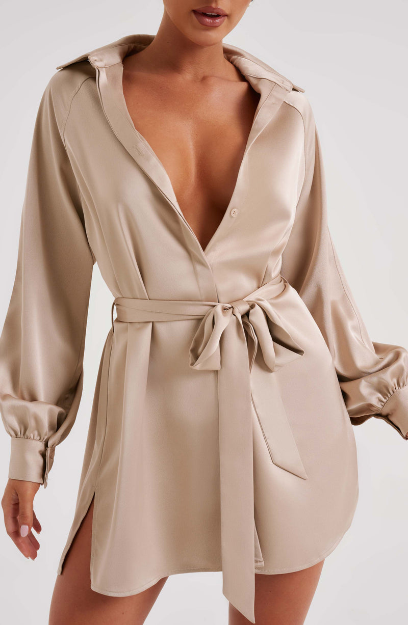 Kara Mini Dress - Champagne Dress Babyboo Fashion Premium Exclusive Design