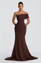 Kasia Gown - Plum Brown Dress XS Babyboo Fashion Premium Exclusive Design