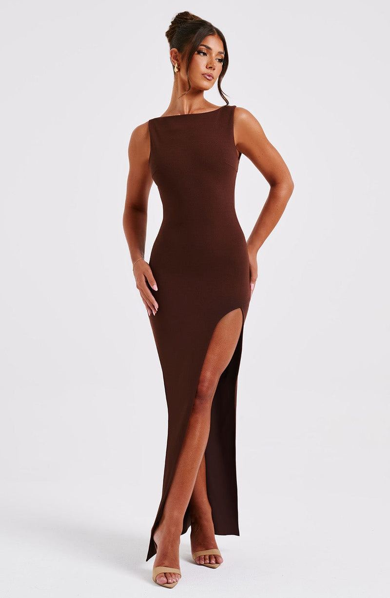 Kassandra Maxi Dress - Chocolate Dress Babyboo Fashion Premium Exclusive Design