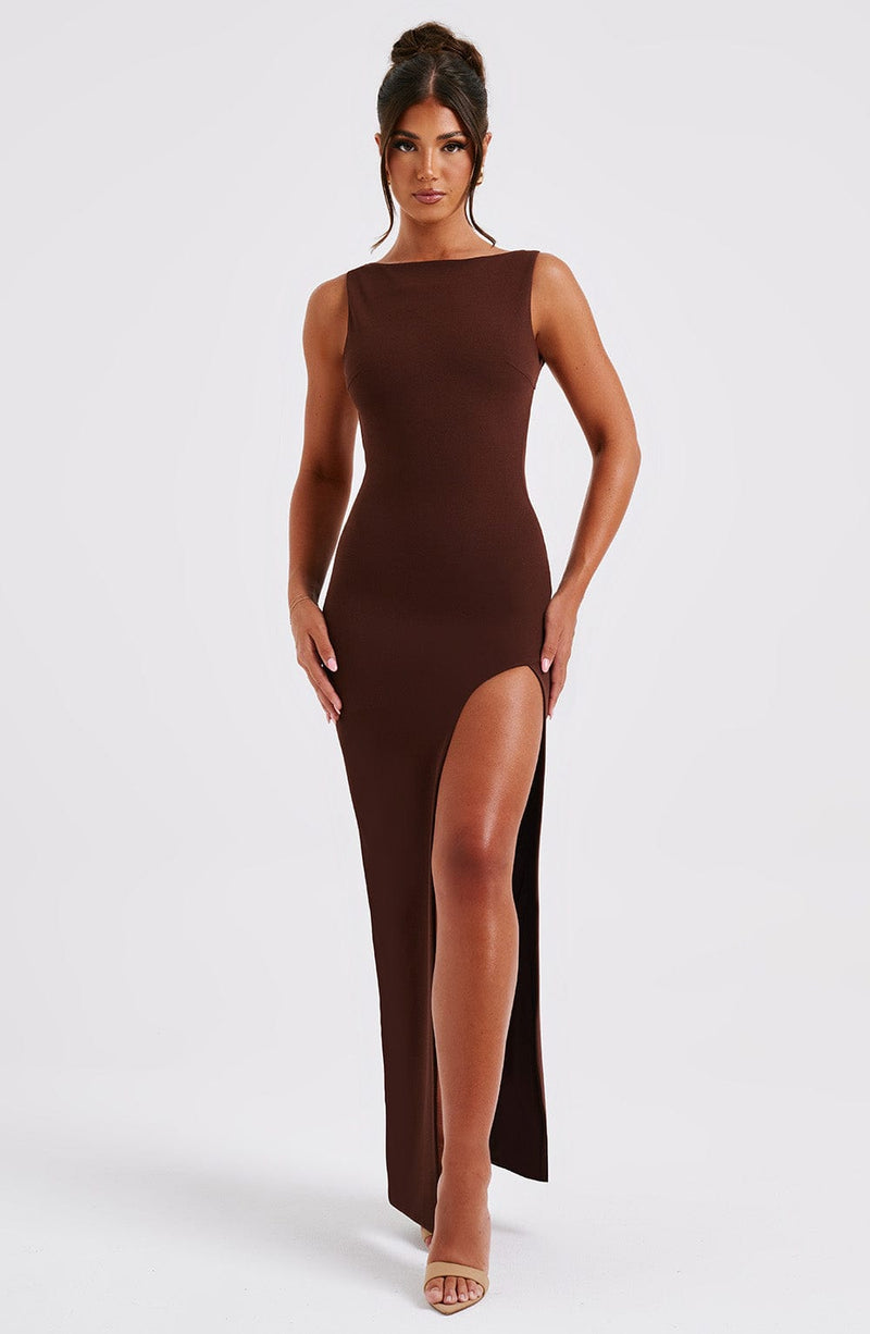 Kassandra Maxi Dress - Chocolate Dress XS Babyboo Fashion Premium Exclusive Design