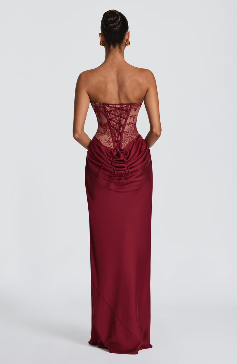 Babyboo Kathleen Maxi Dress in Burgundy Size XL