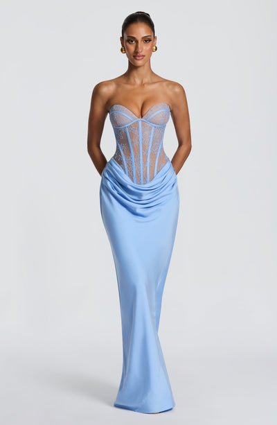 Babyboo Kathleen Maxi Dress in Powder Blue Size L