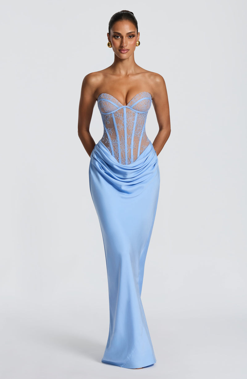 Babyboo Kathleen Maxi Dress in Powder Blue Size L