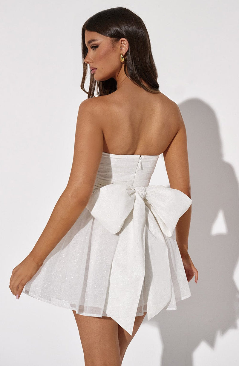 Katrina Mini Dress - Ivory Sparkle Babyboo Fashion Katrina Mini Dress - Ivory Sparkle Babyboo Fashion
