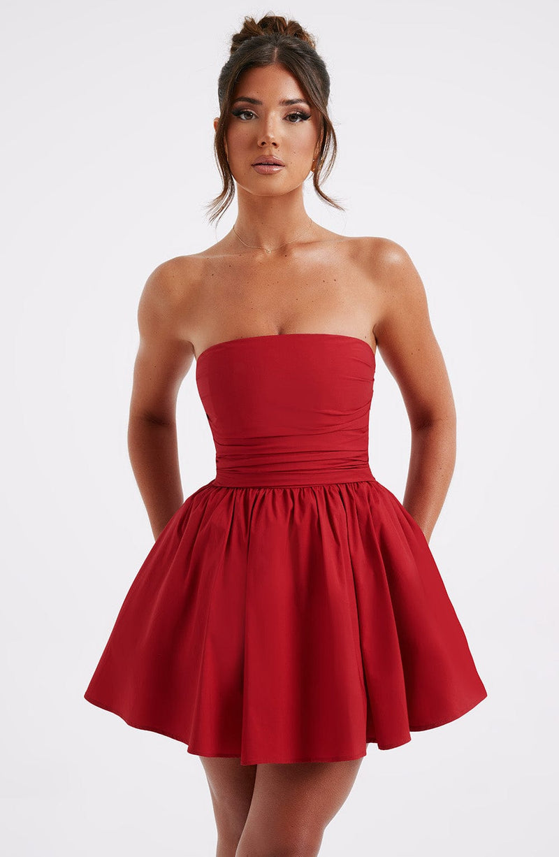Katrina Mini Dress - Red Babyboo Fashion Katrina Mini Dress - Red Babyboo Fashion