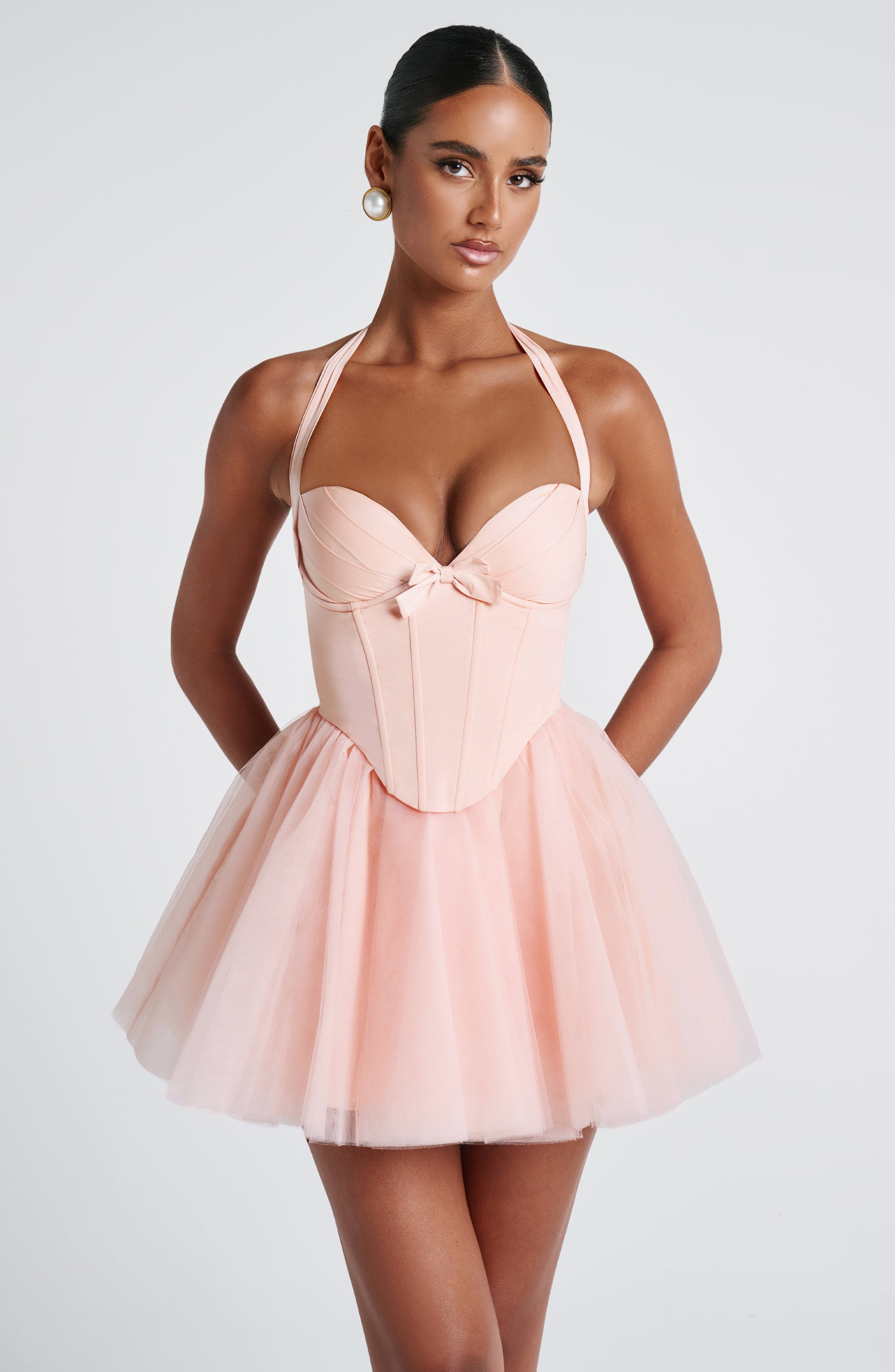 Keely Mini Dress - Soft Peach main image 1