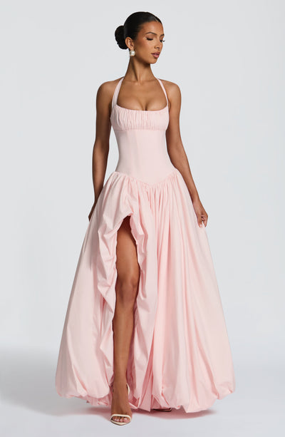 light blue maxi dress for wedding guest Strapless Fishtail Ruffled Maxi Wedding Guest Dress