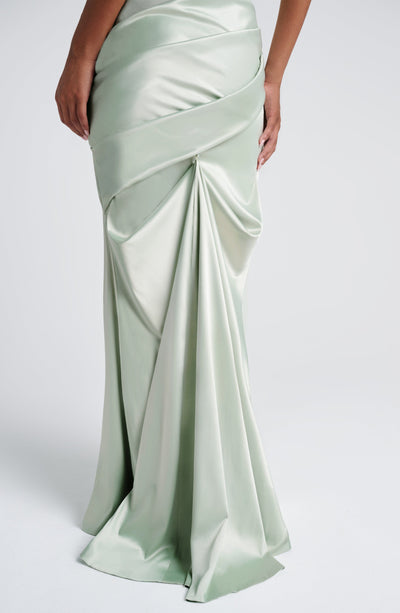 Kensington Maxi Dress - Mint | Strapless Satin Gown | Babyboo Fashion Kensington Maxi Dress - Mint | Strapless Satin Gown | Babyboo Fashion