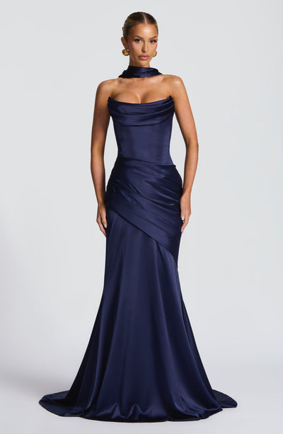 Shop Kensington Maxi Dress - Navy | Blue Maxi Dress by Babyboo Fashion Shop Kensington Maxi Dress - Navy | Blue Maxi Dress by Babyboo Fashion
