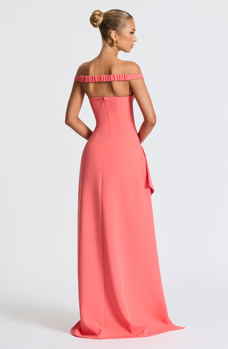 Khalesia Maxi Dress - Coral Pink | Evening Gown | Babyboo Fashion Khalesia Maxi Dress - Coral Pink | Evening Gown | Babyboo Fashion