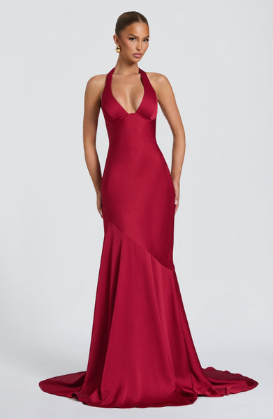 kristen's formal dresses Buy Kirsten Gown - Berry Size:15m/2T Flowers detail lined and romantic Online Dress Rental |
