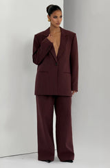 Kirsty Pants - Burgundy Pinstripe Pants Babyboo Fashion Premium Exclusive Design