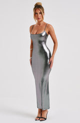 Kyranni Maxi Dress - Gunmetal Dress Babyboo Fashion Premium Exclusive Design
