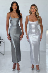 Kyranni Maxi Dress - Gunmetal Dress Babyboo Fashion Premium Exclusive Design