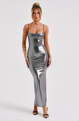 Kyranni Maxi Dress - Gunmetal Dress XS Babyboo Fashion Premium Exclusive Design