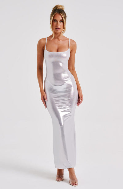 Kyranni Maxi Dress - Silver Dress Babyboo Fashion Premium Exclusive Design