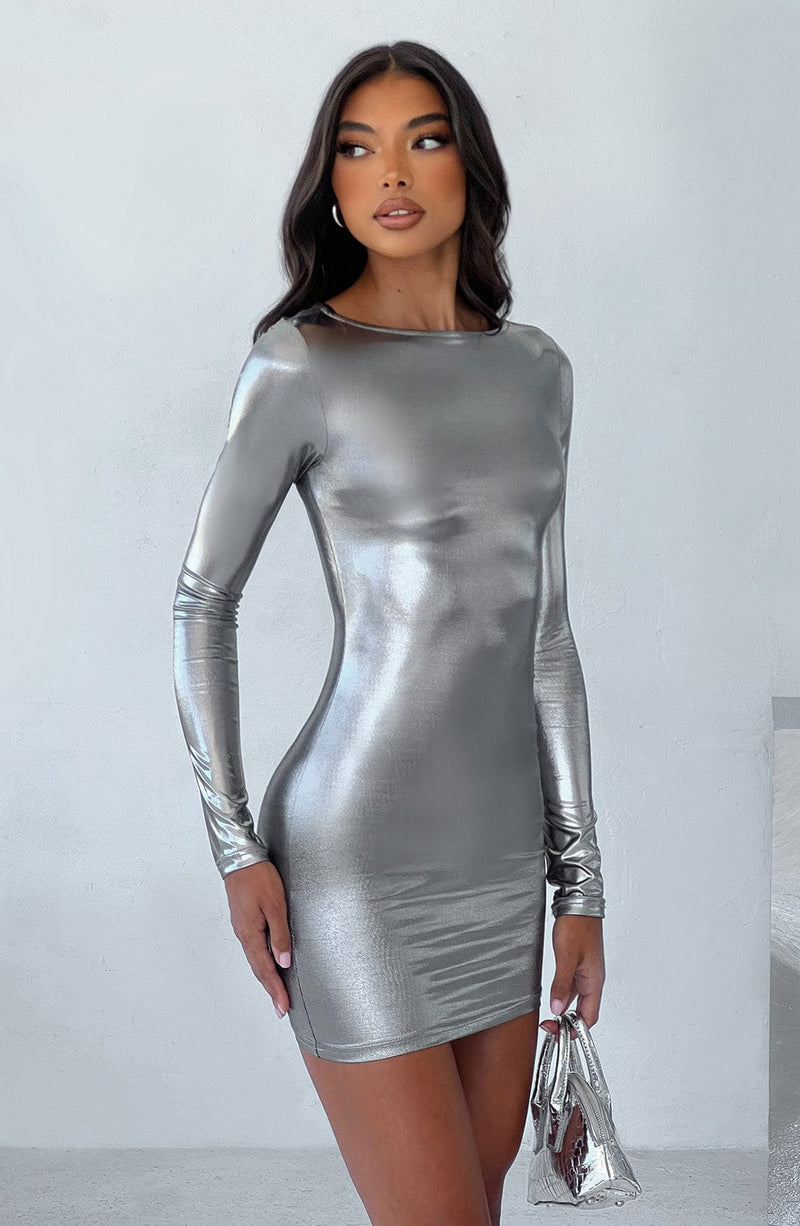Kyranni Mini Dress - Gunmetal Dress Babyboo Fashion Premium Exclusive Design