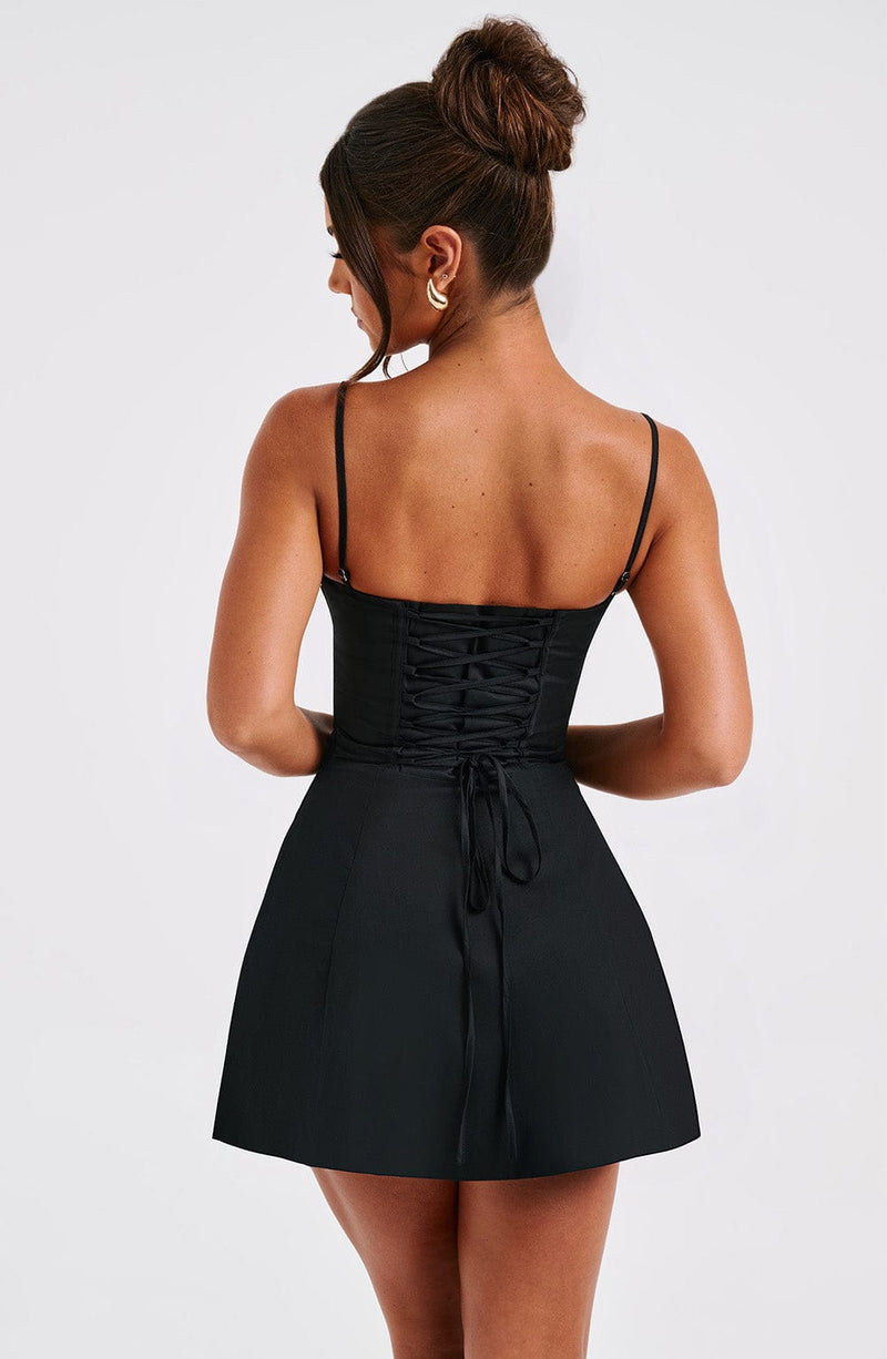 Lacey Mini Dress - Black – BABYBOO