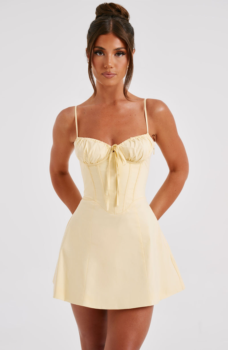 Lacey Mini Dress - Lemon Dress XS Babyboo Fashion Premium Exclusive Design