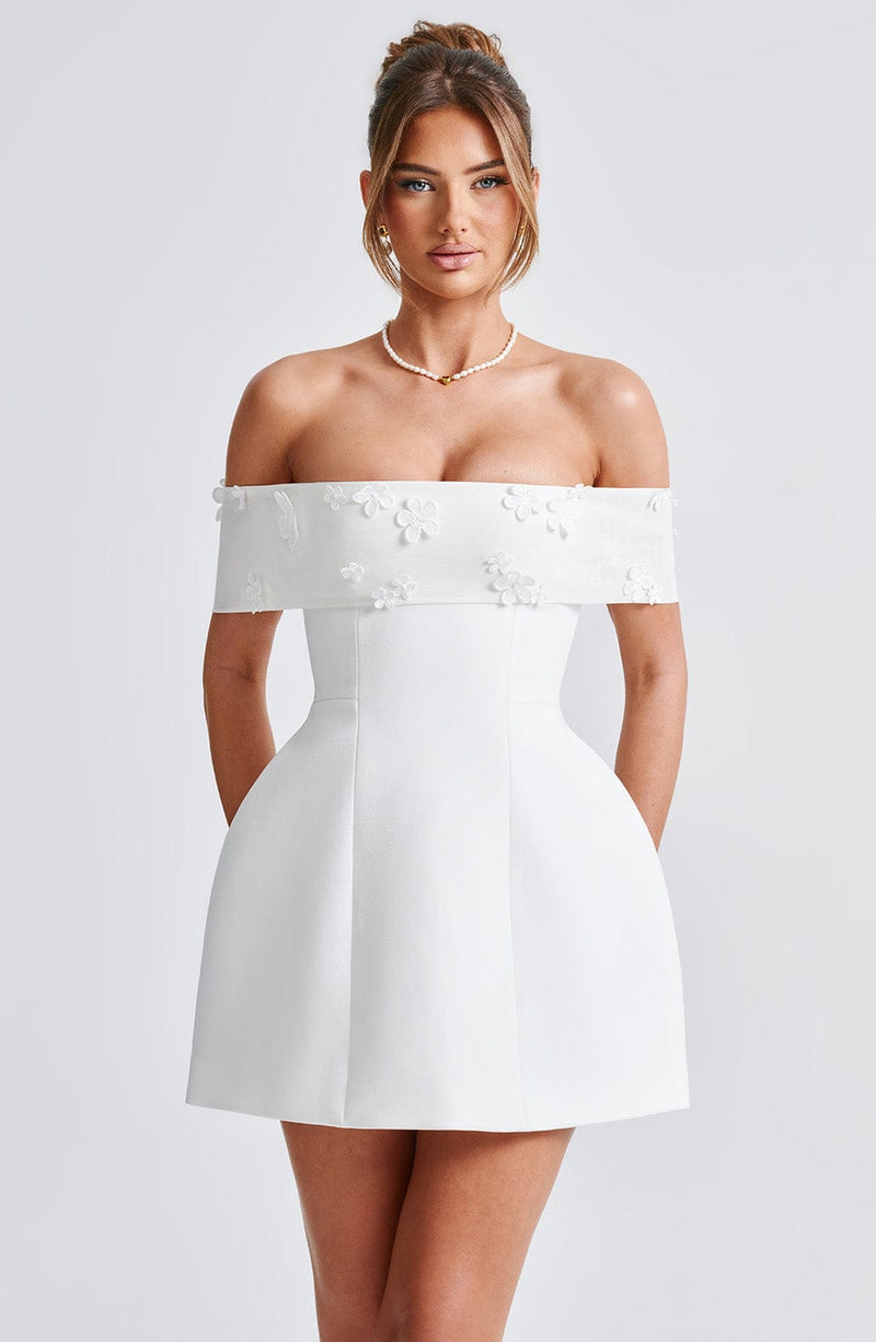 Laurel Mini Dress - Ivory Babyboo Fashion Laurel Mini Dress - Ivory Babyboo Fashion
