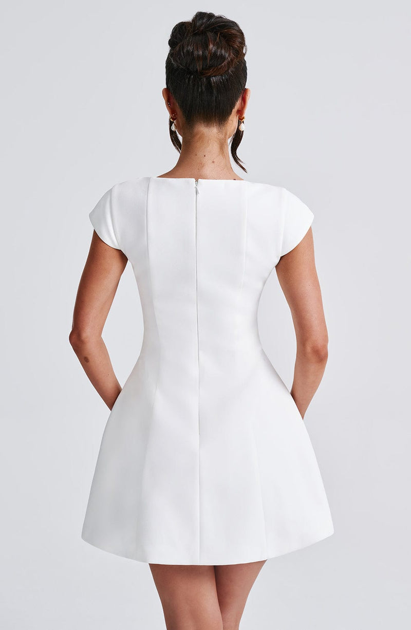 lena mini dress - ivory Lena Shimmer Ivory Mini Dress