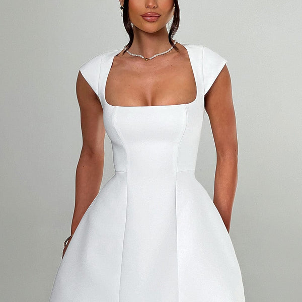 Lena Mini Dress - Ivory – Babyboo Fashion