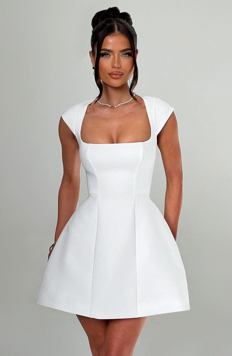 Lena Mini Dress - Ivory Babyboo Fashion Lena Mini Dress - Ivory Babyboo Fashion