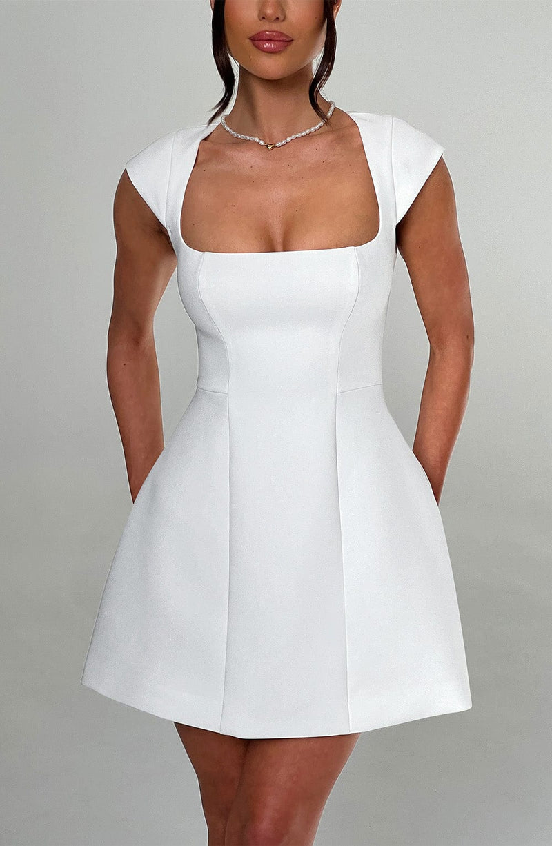 Lena Mini Dress - Ivory Babyboo Fashion Lena Mini Dress - Ivory Babyboo Fashion