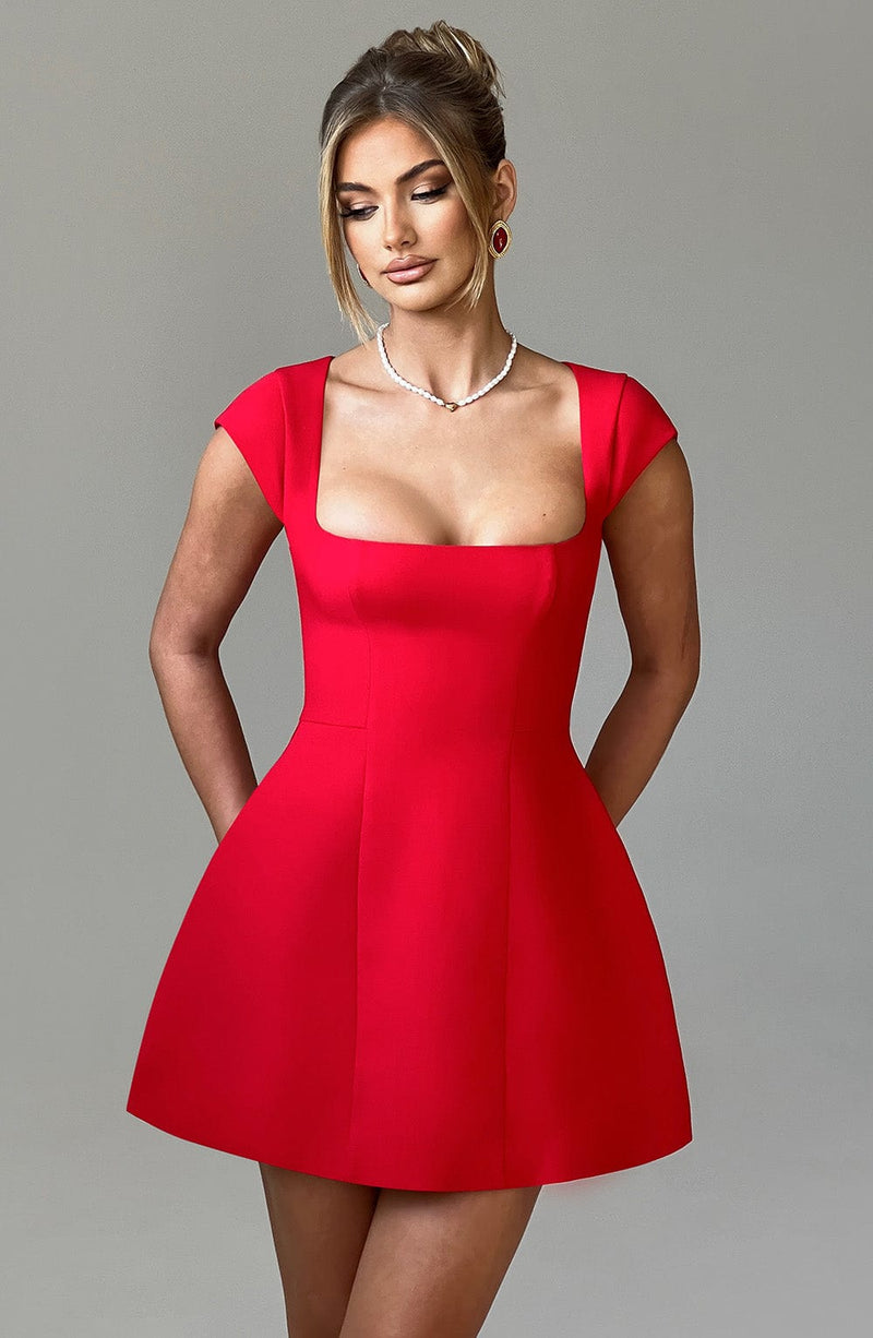 Lena Mini Dress - Red Babyboo Fashion Lena Mini Dress - Red Babyboo Fashion