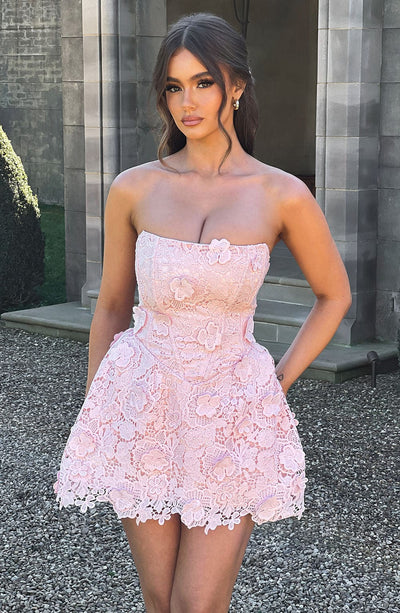 leona mini dress Leona Mini Dress Hot Pink Lace (Limited Edition) V