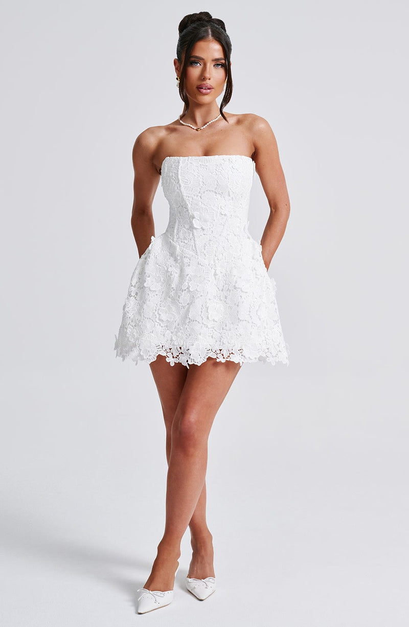 Leona Mini Dress - Ivory Babyboo Fashion Leona Mini Dress - Ivory Babyboo Fashion